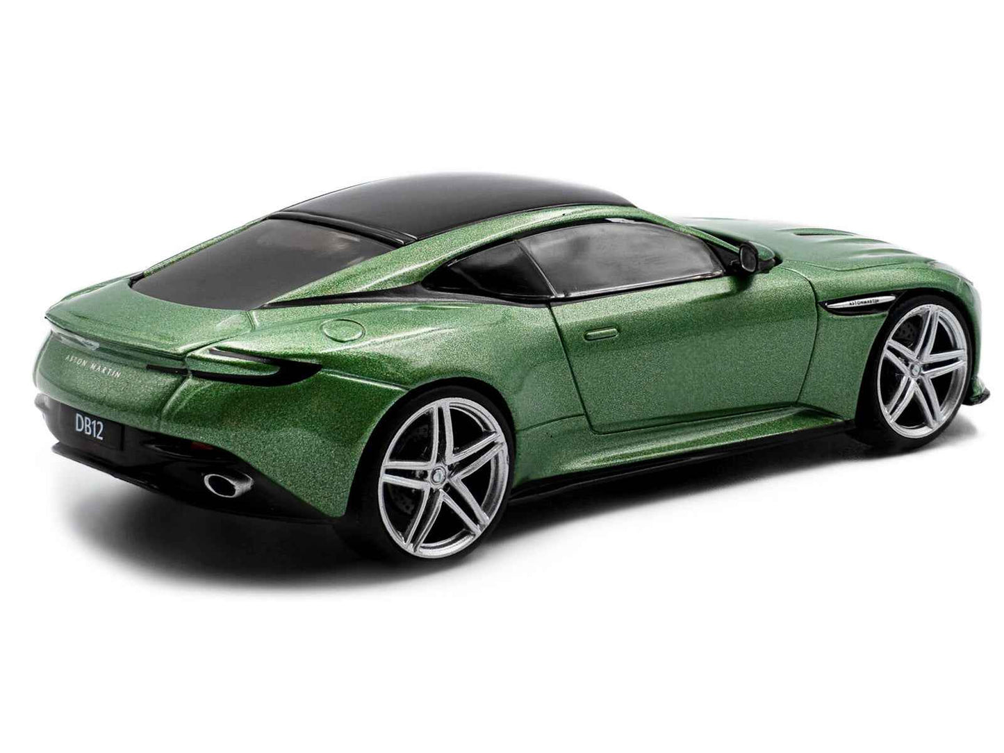2023 Aston Martin DB12 Coupe Iridescent Emerald Metallic with Black Top 1/43 Diecast Model Car by Solido