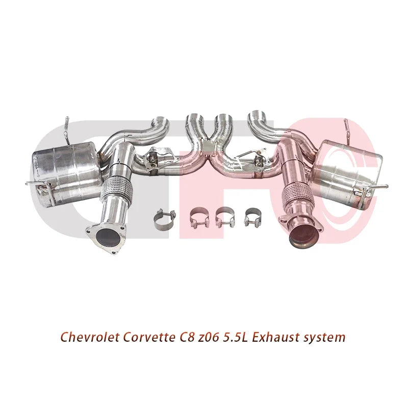 GFC catback exhaust muffler for Chevrolet Corvette C8 Z06 5.5L, Car electric valve exhaust system made of 304 stainless steel