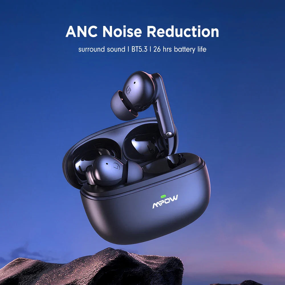 Mpow XY-17 ANC Active Noise Reduction Earphones Bluetooth 5.3 In-ear Sports Headphones with Dual Mic 24H Immersive Music Headset