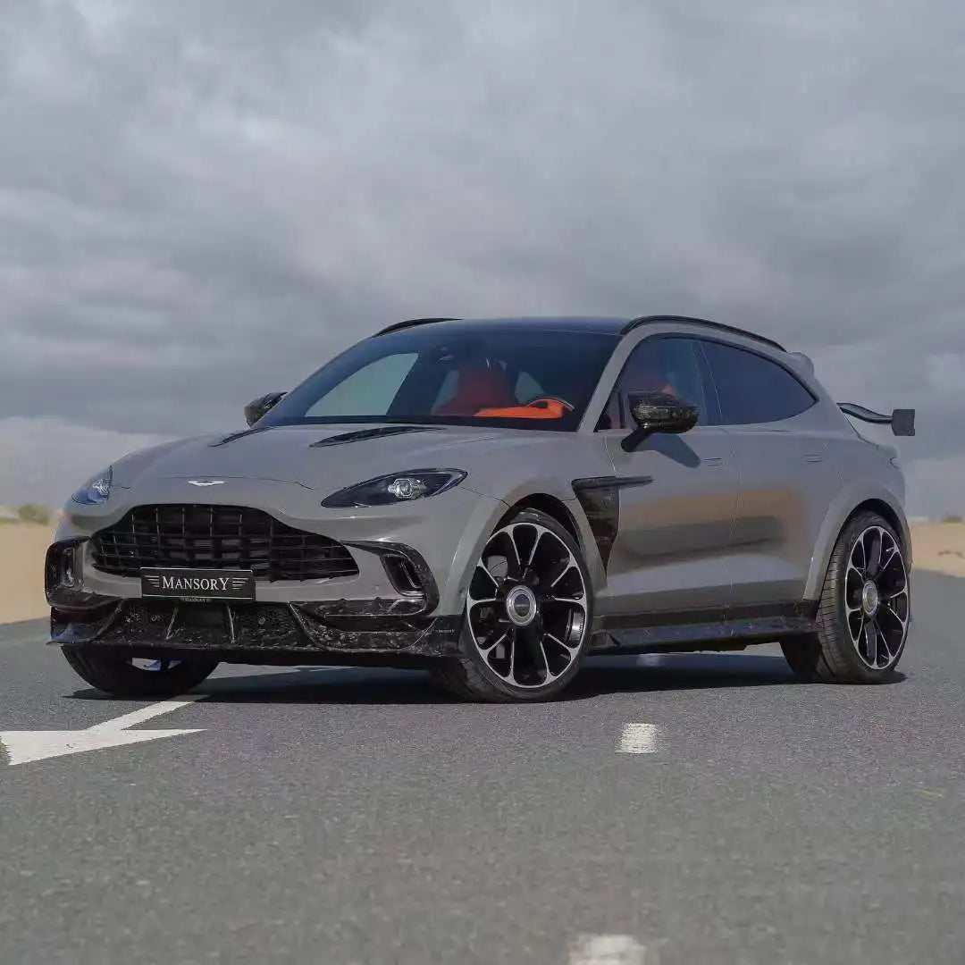 Dry Carbon Fiber Material For Aston Martin DBX Upgrade Mansori Style Body Kit Front Lip Tuyere Wheel Eyebrow Side Skirts