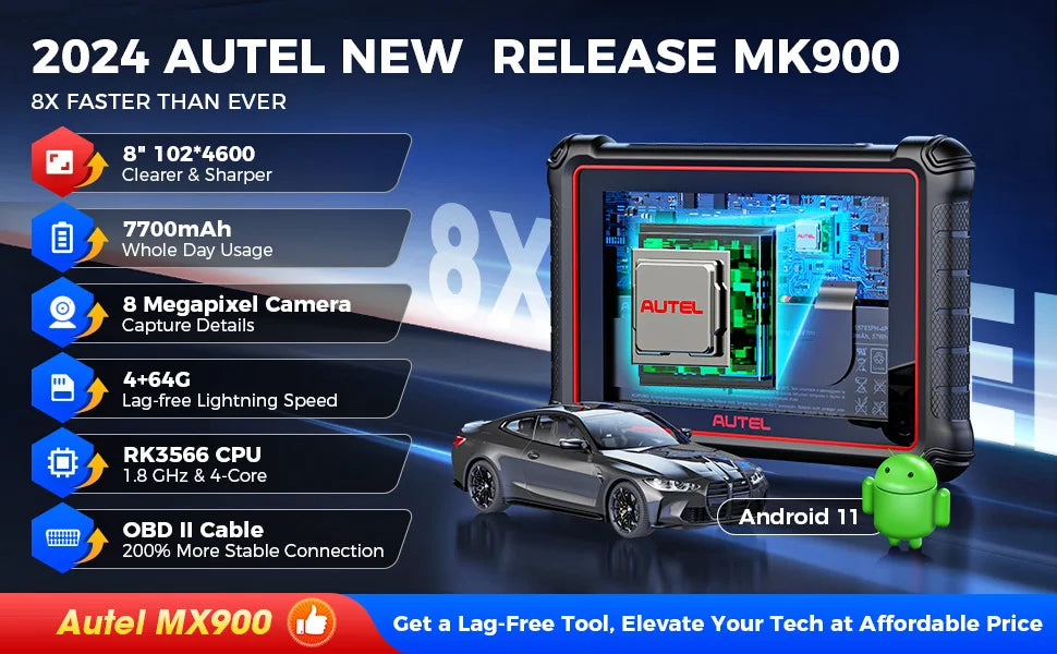 Autel MaxiCOM MK900 Car Diagnostic Tools 40+ Services DoIP & CAN-FD Car Scanner OBD2 Automotive Scan Tool Upgrade of MK808S