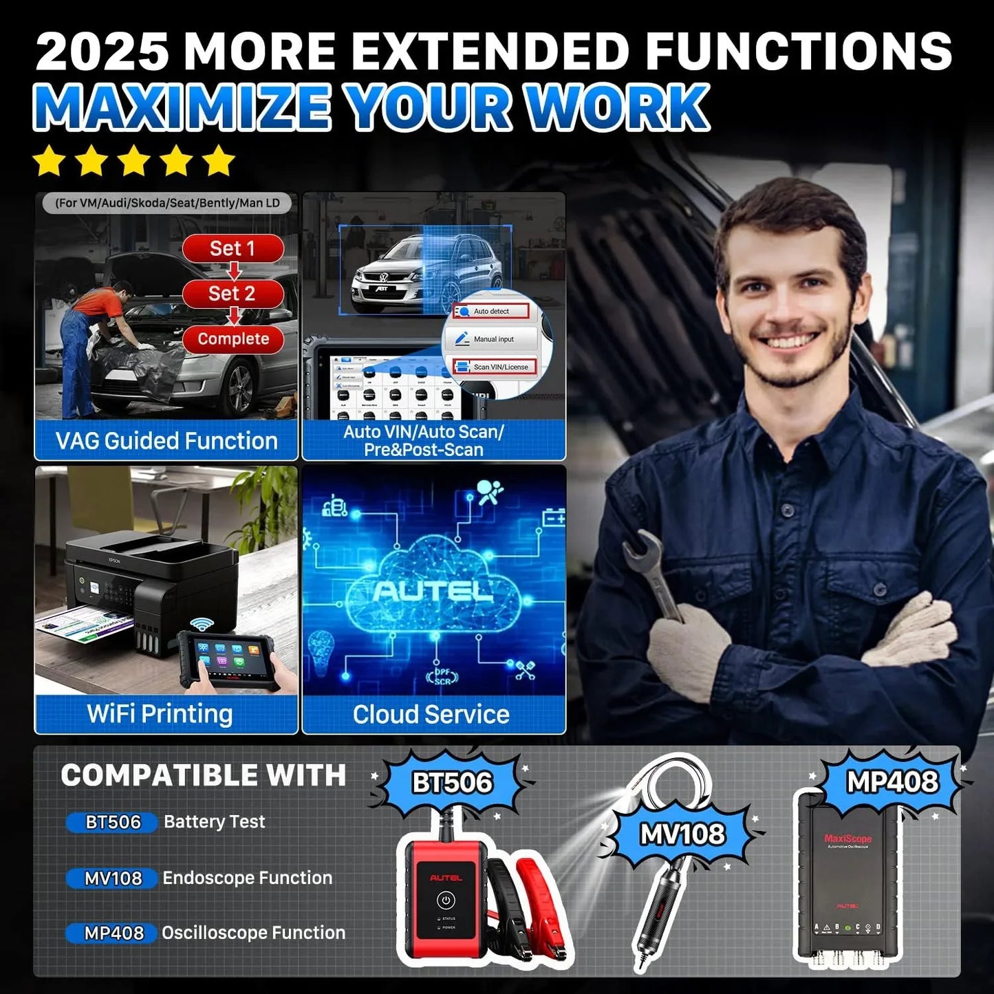Autel MK906 PRO MK906Pro Автомобильный диагностический инструмент с аппаратным обеспечением ультра-уровня, обслуживанием 36+