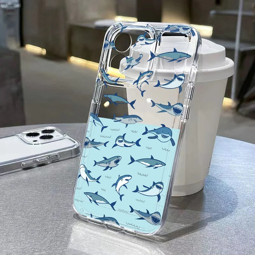 Ocean Animals Soft Clear Cover Whale Phone Case
