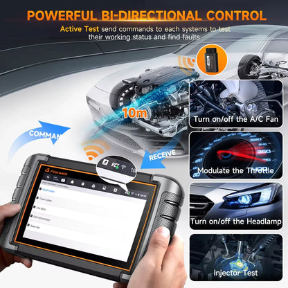 FOXWELL NT809BT OBD2 Bluetooth Car Diagnostic Tool All System Bi-Directional Test 30+ Reset Code Reader OBD2 Scanner Tool
