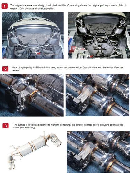 【 Customized Product 】304 stainless steel Mercedes-Benz CLS450 3.0T M256 valve-controlled muffler Exhaust System 89mm