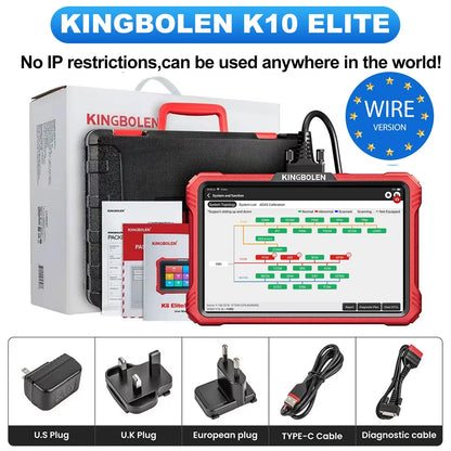 2025 KINGBOLEN K10 Pro Bi-Directional Scanner Full Systems Diagnostic Scan Tool, 40 Reset ECU Coding,AutoAuth for FCA SGW
