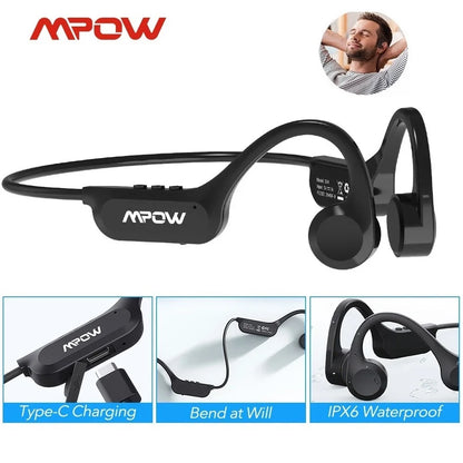 Mpow X14 Bone Sound Headphones Bluetooth 5.3 Open Ear Wireless Bone Conduction Headphones IPX6 Waterproof Sport Running Headset