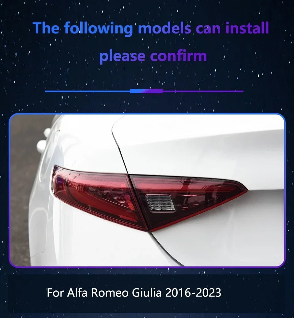 For Alfa Romeo Giulia 2016-2023 Led Car Taillights Assembly Upgrade New Style Highlight Flashing Signal Light Tools Accessories
