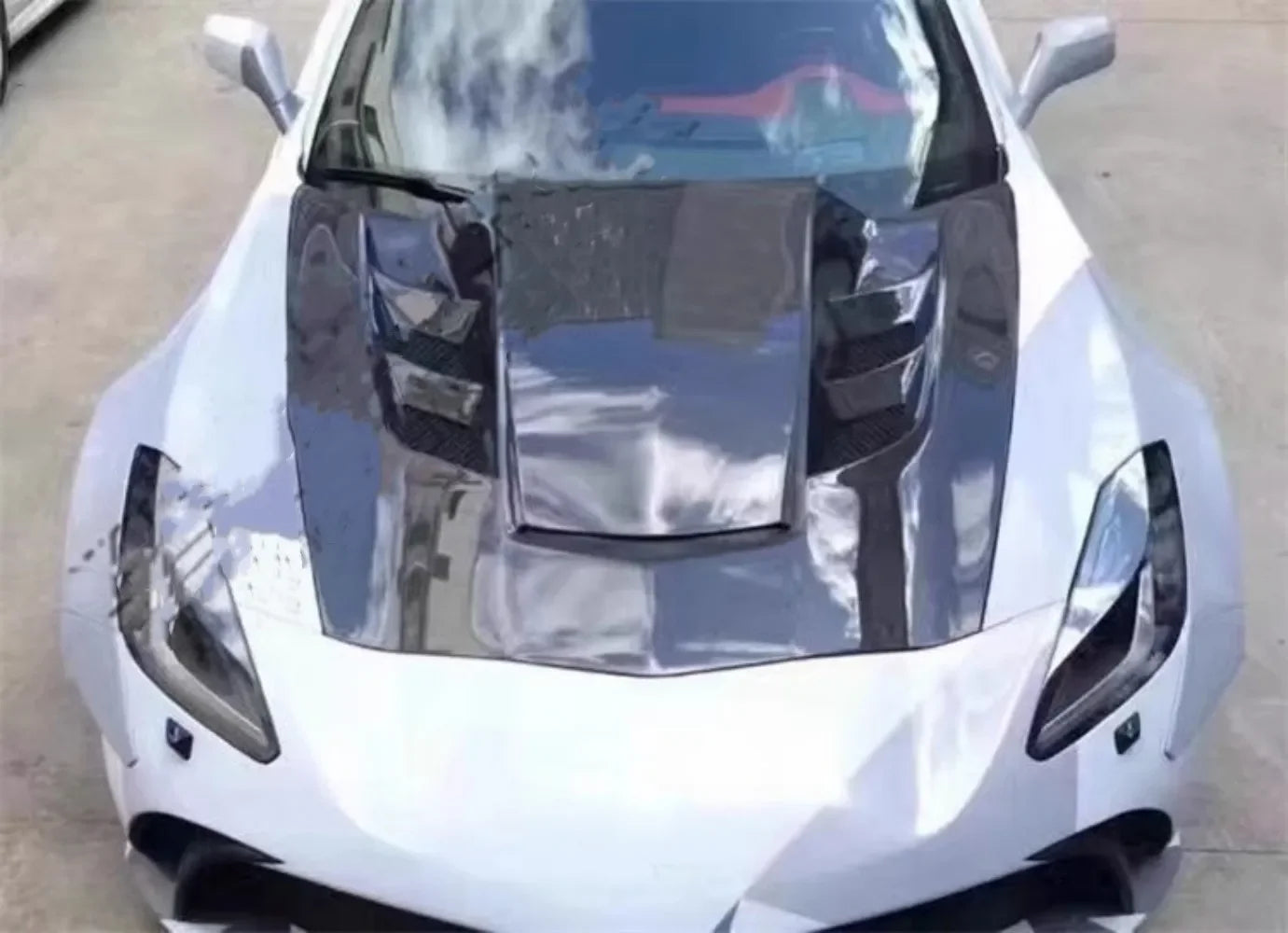 Body Kit Carbon Fiber Engine Hood Engine Cover Assembly For Chevrolet Corvette C7 Modified New Style Auto Accessories