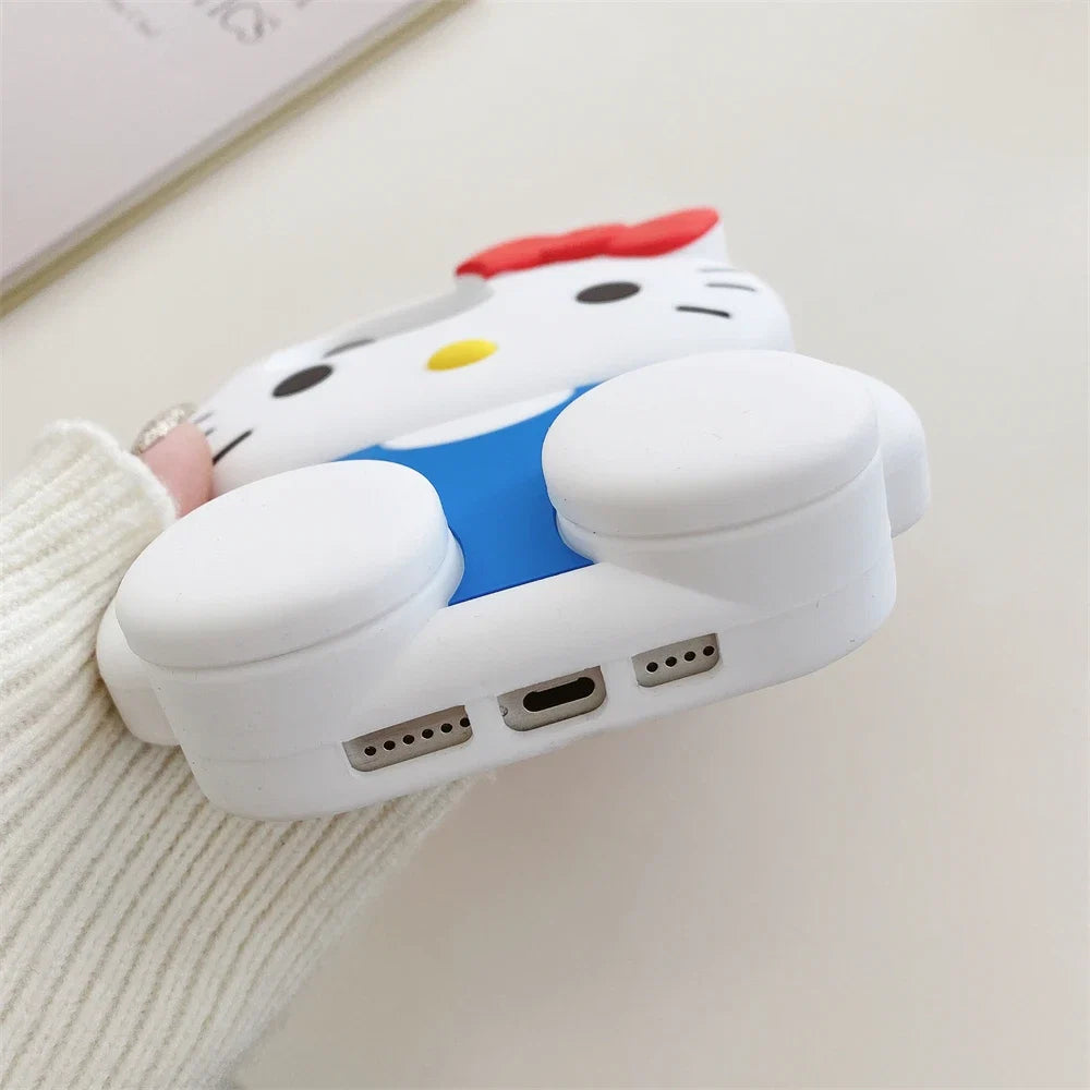 Cute Hello Kitty Liquid Silicone Phone Holder Cover Phone Case