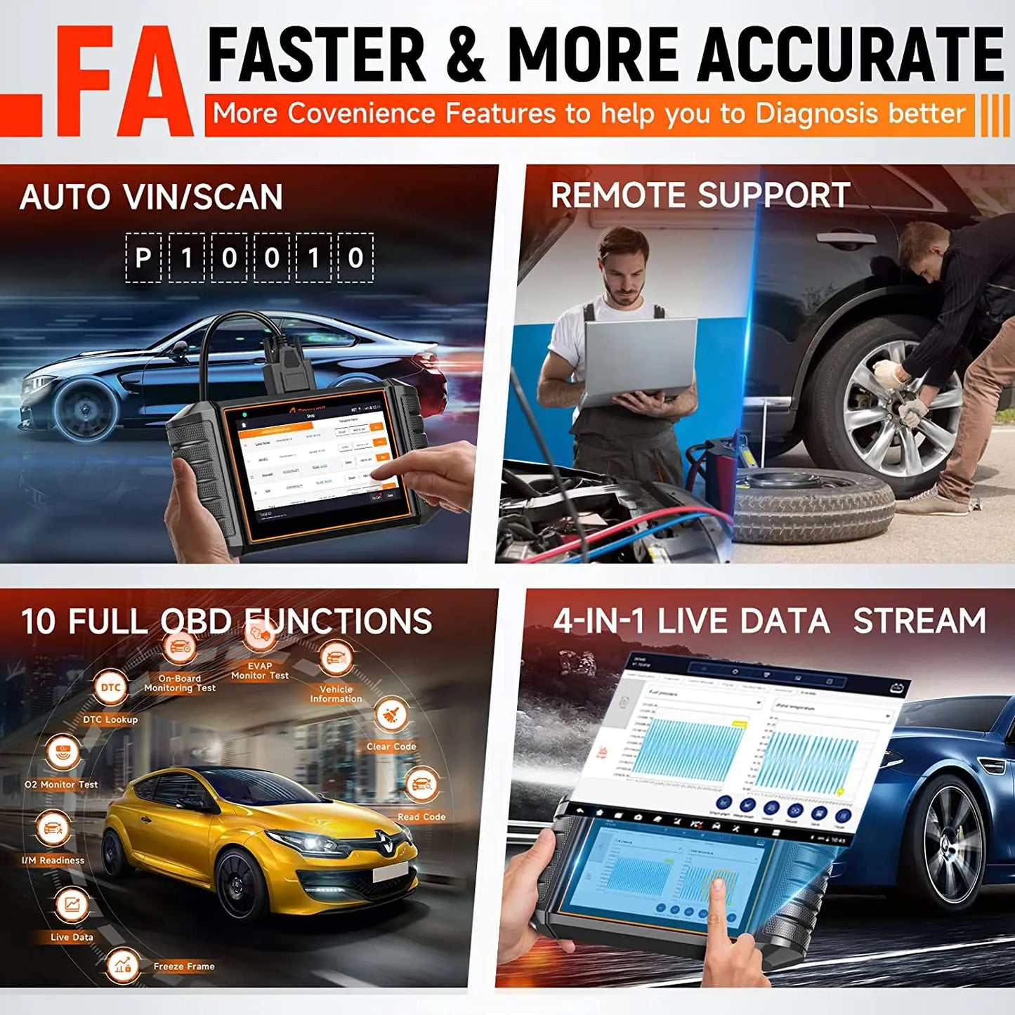 FOXWELL NT710 For VAG VW Audi Seat Bidirectional Car OBD2 Scanner Car Diagnostic ECU Coding All System A/F Adjust IMMO 30+ Reset