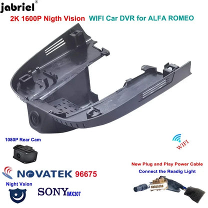 2K 1600P Car Dvr Dash Cam Camera for ALFA ROMEO Stelvio Quadrifoglio for ALFA ROMEO Giulia Quadrifoglio GTA Veloce 2016-2021