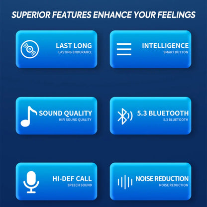 Mpow Q63 Bluetooth 5.3 Wireless Earbuds with Mic IPX7 Waterproof 200H Earphones with Hooks for Sports Running Workout Gym