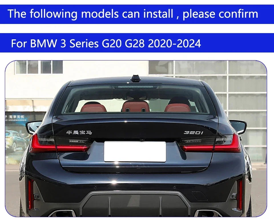 Car Taillights For BMW 3 Series G20 G28 320i 325i 330i 2020-2024 Upgrade LED Dynamic Dragon Taillight Accessories Assembly