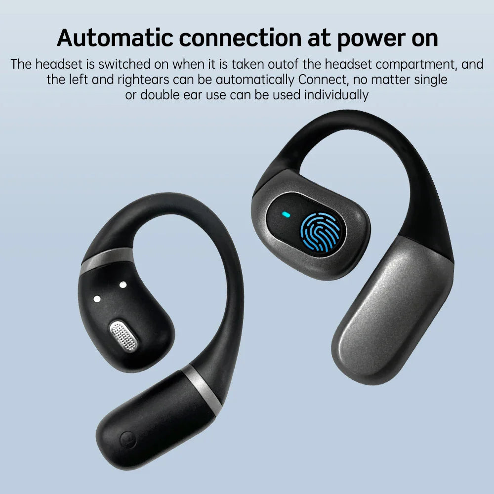 Mpow J13 True Wireless Sports Earphones,Bluetooth 5.3 OWS Open Ear Headsets with Earhooks 25 Hrs Playtime & ENC Noise Reduction