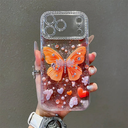 Luxury Diamond Sequins Butterfly Phone Case For iPhone