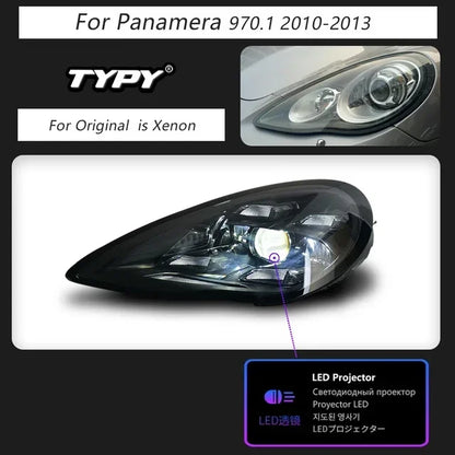 New LED Head Lamp Upgrade Modified For Porsche Panamera 970 Headlight 970.1 970.2 2010-2016 Dynamic Signal Auto Accessories