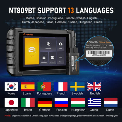 FOXWELL NT809BT OBD2 Bluetooth Car Diagnostic Tool All System Bi-Directional Test 30+ Reset Code Reader OBD2 Scanner Tool