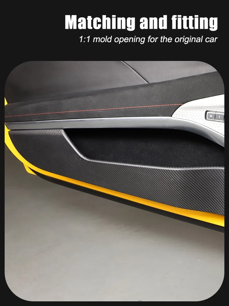 Real Carbon Fiber For Lotus Emira 2021-2023 Car Inner Door Anti Kick Panel Protector Cover Decorative Sticker Car Accessories