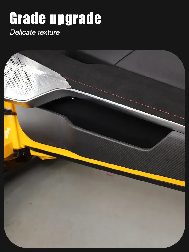 Real Carbon Fiber For Lotus Emira 2021-2023 Car Inner Door Anti Kick Panel Protector Cover Decorative Sticker Car Accessories