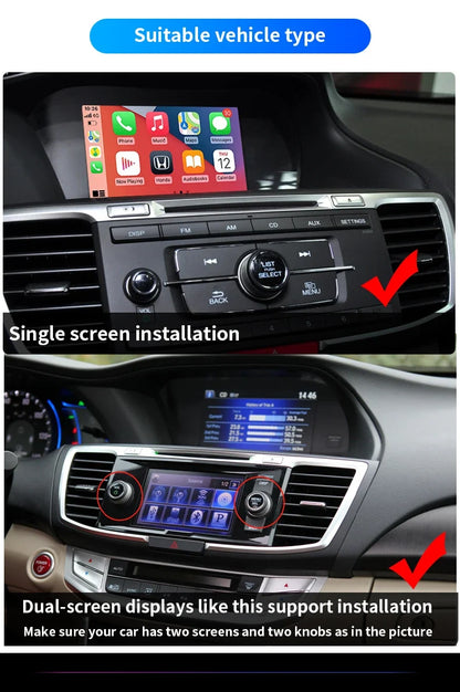 Car Media Player For Honda Accord 9 9.5,2013 2014 2015 2016 2017 5G Wireless Carplay Android Auto Bluetooth Phones,  Music
