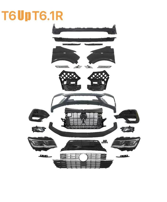 VW MULTIVAN T5 T6 up T6.1 FACELIST BODY KIT Front Rear Bumper Car Grille Fender Headlight for Volkswagen TRANSPOTTER Accessories