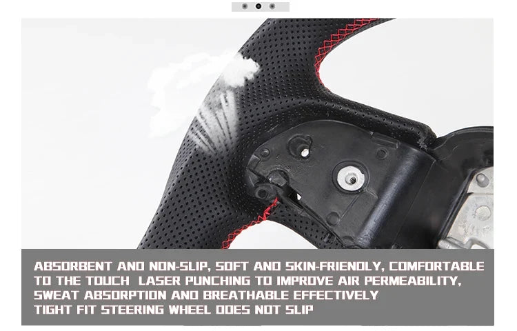 Carbon Fiber Steering Wheel For Dodge Challenger Charger 2015-2022 Alcantara LED Racing Steering Wheel Customized Perforated