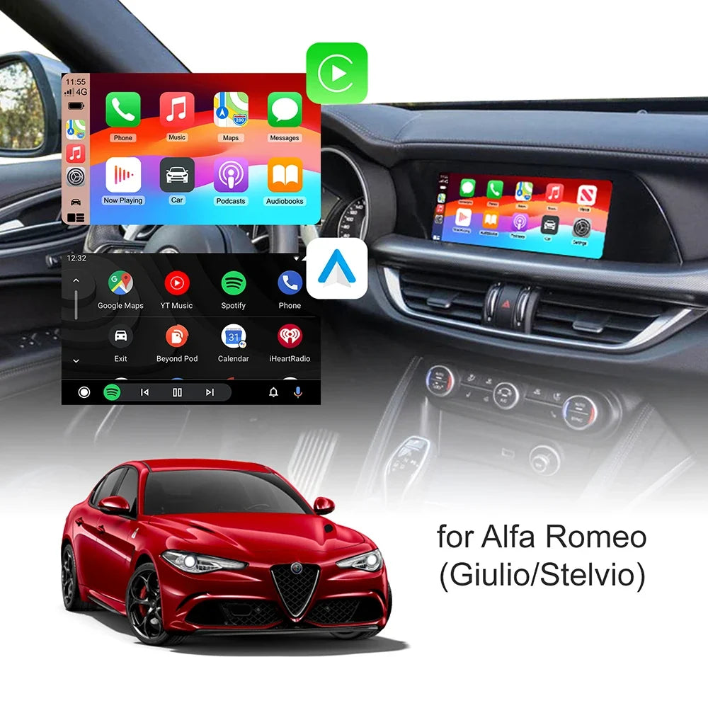 Wireless CarPlay Android Auto Retrofit Kit Decoder Box For Alfa Romeo Giulia Stelvio CarPlay Interface 2017-2020