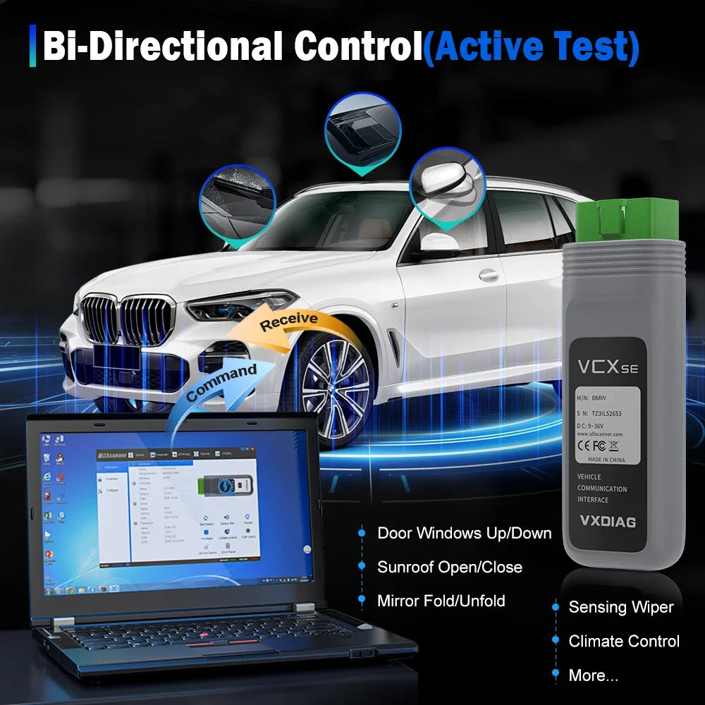 VXDIAG VCX SE J2534 Passthru Programmer OEM Reprogramming Diagnostic Tool for 11+ Brands for Mercedes Benz VW BMW JLR Porsche