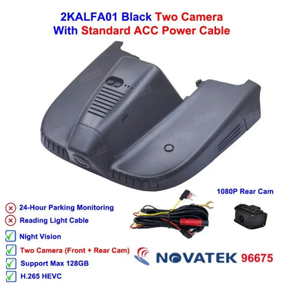 2K 1600P Car Dvr Dash Cam Camera for ALFA ROMEO Stelvio Quadrifoglio for ALFA ROMEO Giulia Quadrifoglio GTA Veloce 2016-2021
