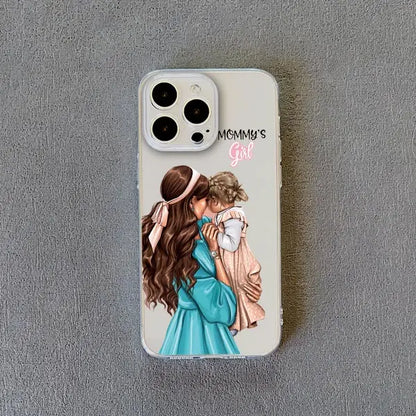 Family Mama Of Girl Mom Clear Phone Case For iPhone