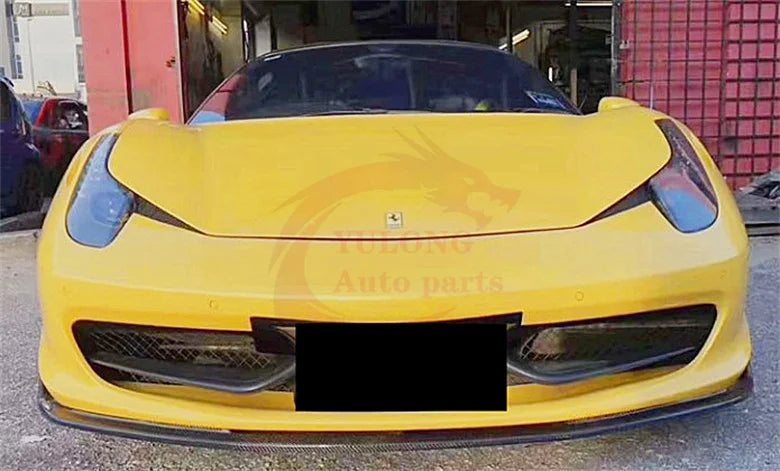 V Style Carbon Fiber Front Lip Front bumper spoiler for Ferrari 458 Italy spider Body Kit