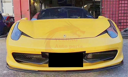 V Style Carbon Fiber Front Lip Front bumper spoiler for Ferrari 458 Italy spider Body Kit