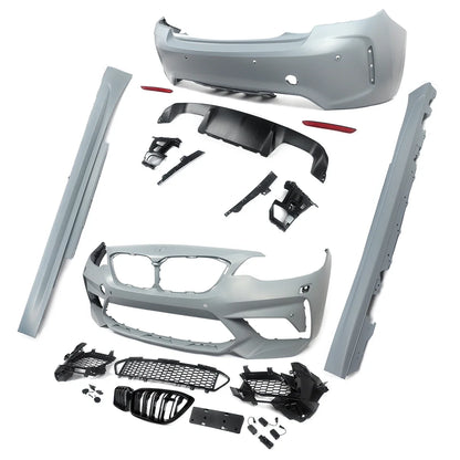 Bodykits for BMW 2 Series F22 F87 218d 220d Front Bumper Splitter Rear Diffuser Lip M2 CS Competition Style Side Skirt 2014-2021