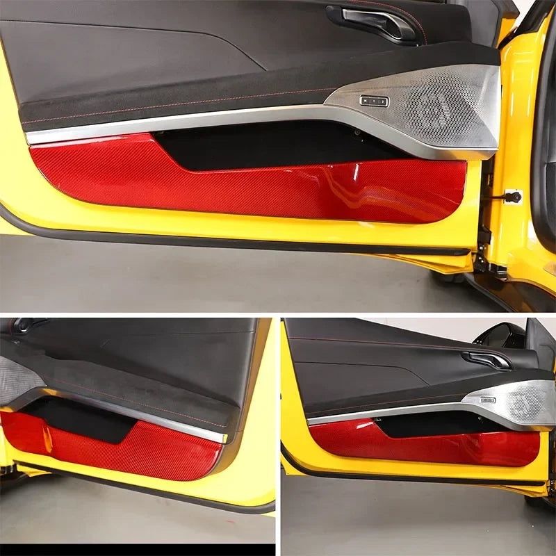 Real Carbon Fiber For Lotus Emira 2021-2023 Car Inner Door Anti Kick Panel Protector Cover Decorative Sticker Car Accessories