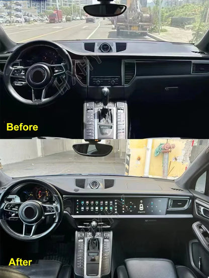 Double Interactive Screen Android 13 8+128G car radio Car Multimedia Stereo For Porsche Macan 2014-2018 DSP 360 Navigation