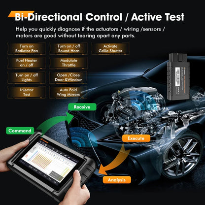 FOXWELL NT809BT OBD2 Bluetooth Car Diagnostic Tool All System Bi-Directional Test 30+ Reset Code Reader OBD2 Scanner Tool
