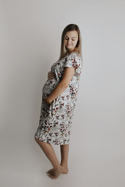 Floral Mommy Labor and Delivery Nursing Hospital Gown by Three Little Tots