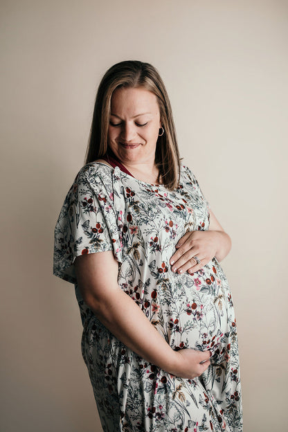 Floral Mommy Labor and Delivery Nursing Hospital Gown by Three Little Tots