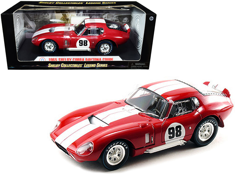 1965 Shelby Cobra Daytona Coupe #98 Red with White Stripes 1/18 Diecast Model Car by Shelby Collectibles  free shipping USA
