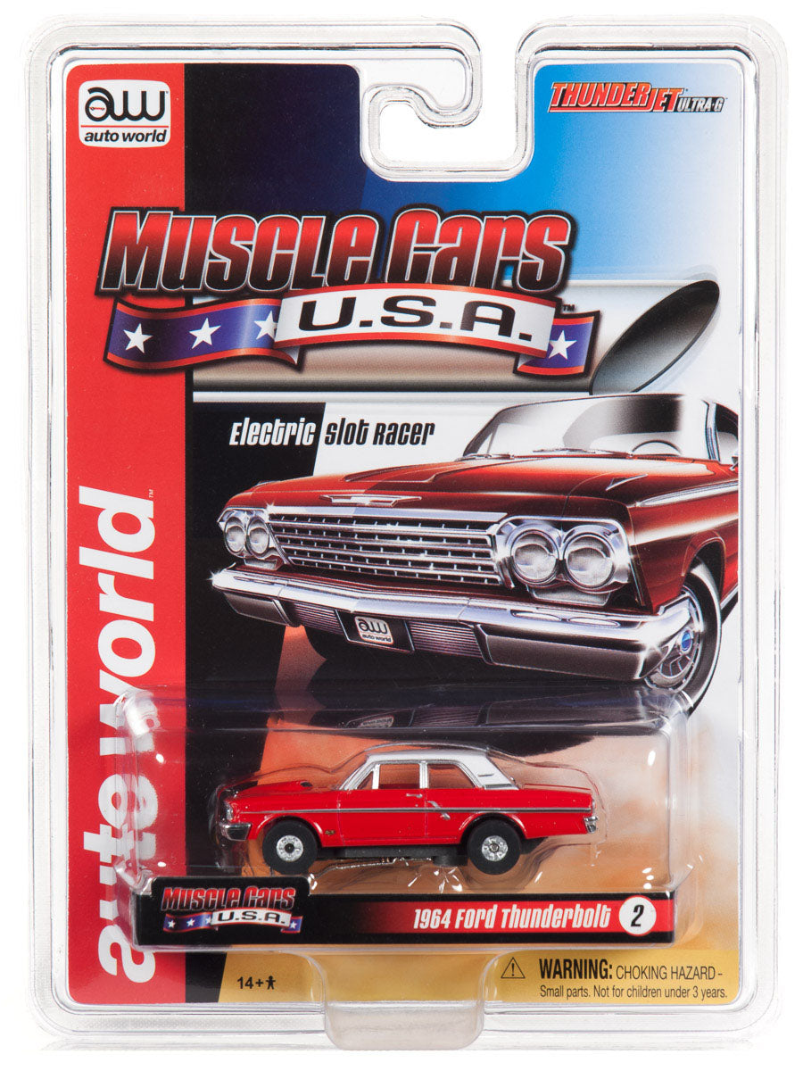 Auto World 1964 Ford Thunderbolt Red Thunderjet R25 HO Slot Car SC340