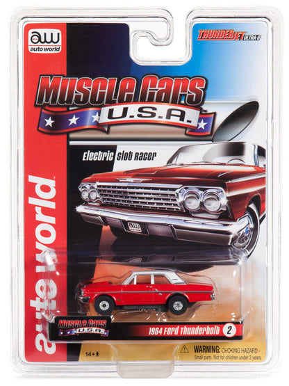 Auto World 1964 Ford Thunderbolt Red Thunderjet R25 HO Slot Car SC340