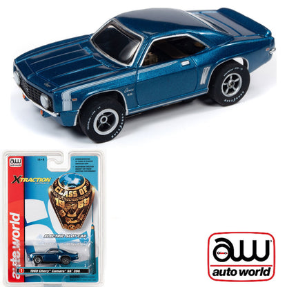 Auto World 1969 Chevy Camaro SS 396 Blue R27 HO Slot Car SC343 fits AFX