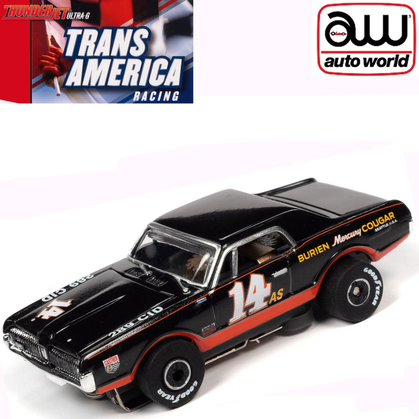 Auto World 1967 Mercury Cougar A.J. Foyt HO Slot Car SC357 fits AFX
