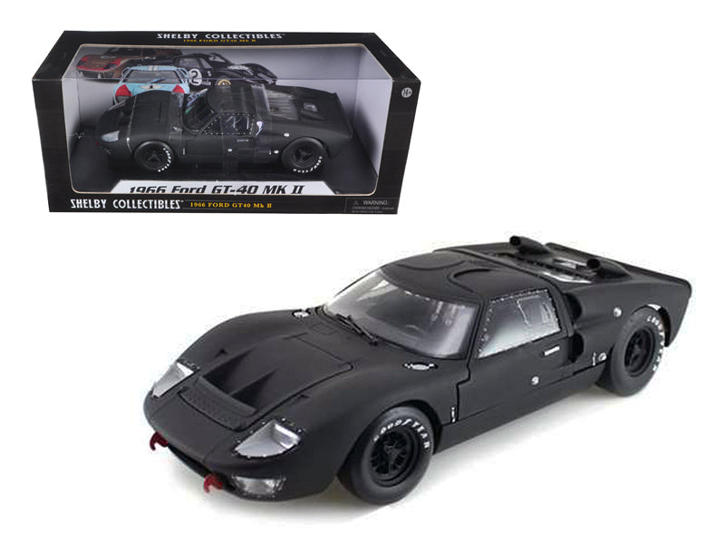 1966 Ford GT-40 GT40 MK 2 Matt Black 1/18 Diecast Car Model by Shelby Collectibles  free shipping USA