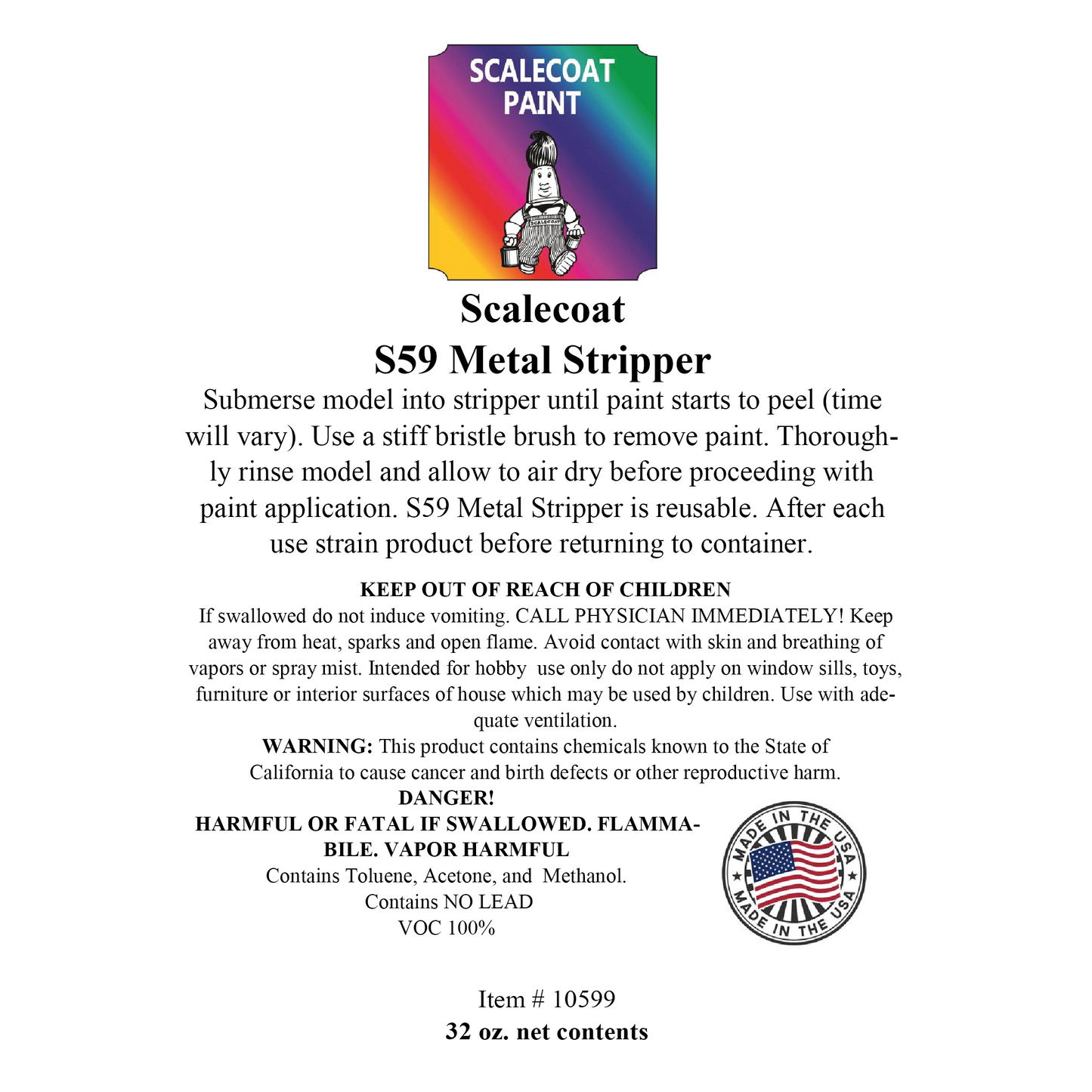 Scalecoat Metal Stripper Paint Remover 32oz Can - 10599