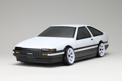 SD-AE86T3B Yokomo Toyota Sprinter Trueno AE86 3-Door Drift Body w/Light Decal (Clear)