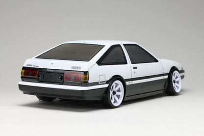 SD-AE86T3B Yokomo Toyota Sprinter Trueno AE86 3-Door Drift Body w/Light Decal (Clear)