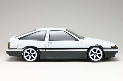 SD-AE86T3B Yokomo Toyota Sprinter Trueno AE86 3-Door Drift Body w/Light Decal (Clear)