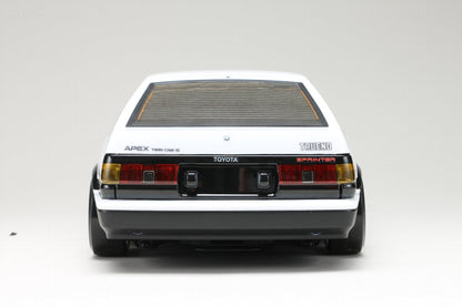 SD-AE86T3B Yokomo Toyota Sprinter Trueno AE86 3-Door Drift Body w/Light Decal (Clear)